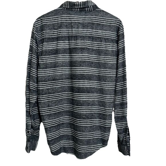 Zoo York Shirt Mens Large Gray Stripes Flannel Button Up Skater Y2K City Adult - Picture 2 of 9